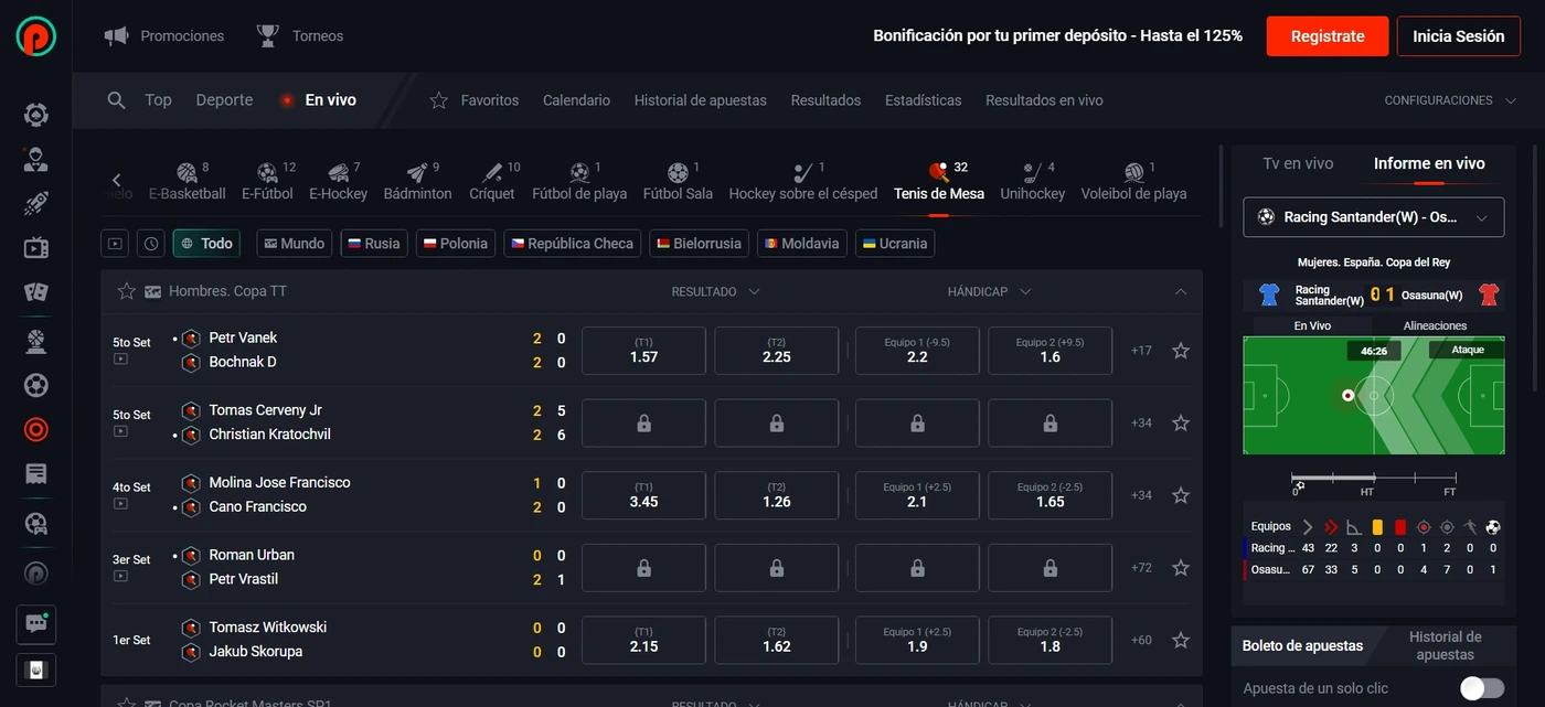 Pin Up Apuestas en vivo