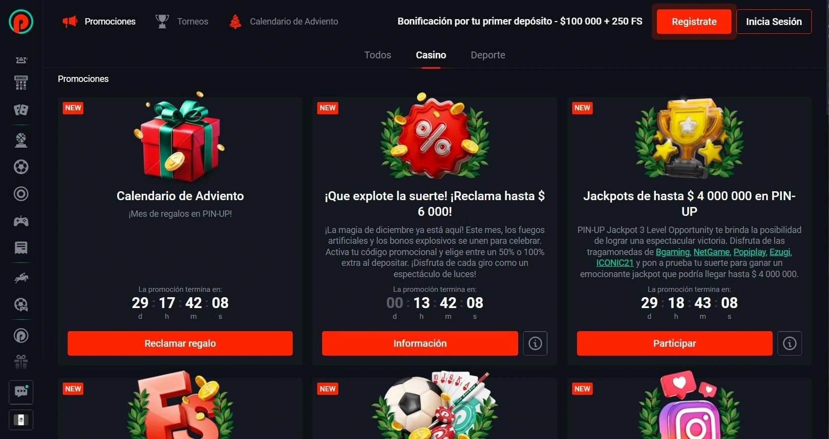Promociones Pin Up Casino
