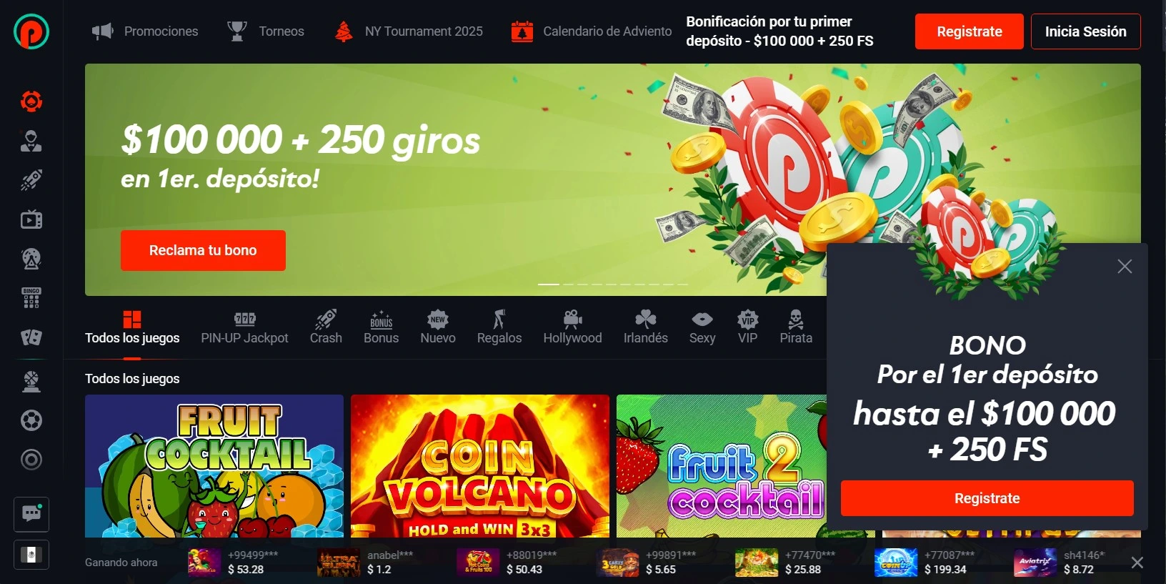 Sitio web oficial de Pin Up Casino